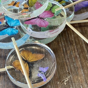 Custom Butterfly Hard Candy Sucker Lollipop Wedding Favors on Wooden Stick image 6