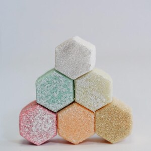 Shimmering Sugar Hex Drink Drops Flavored Sugar Cubes for Mocktails, Summer Drinks Cranberry,Pina Colada,Lime,Lemonade, Mint, Orange image 2