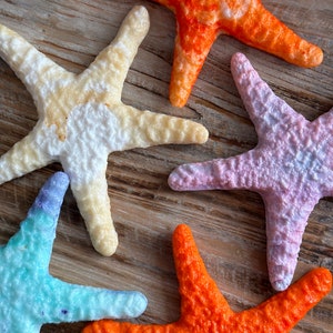 Large Candy Star Fish 4.5 Inch Hard Candy Shells - Very detailed - Cake Topper Beach Wedding Decorations