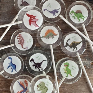 Dinosaur Variety Custom Personalized Hard Candy Lollipops Suckers with Variety of Dinosaurs