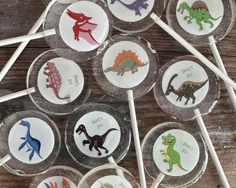 Dinosaur Variety Custom Personalized Hard Candy Lollipops Suckers with Variety of Dinosaurs
