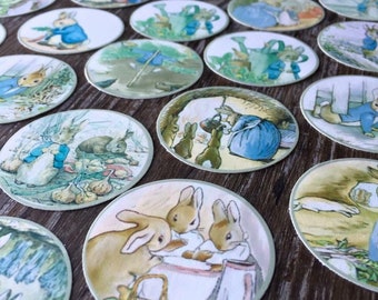 Pre Cut Peter Rabbit Edible Round Circles Photo Edible Images for Cookies, Cupcakes Candy and Cakes