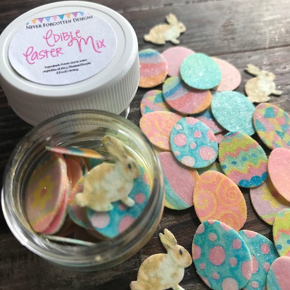 Edible Miniature Mini Easter Eggs and Bunny Rabbit Fun Food Sprinkles Il_570xn