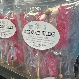 Rock Candy Swizzle Stick Crystals Lollopops Glittering Nuggets for Drinks & Just to Eat