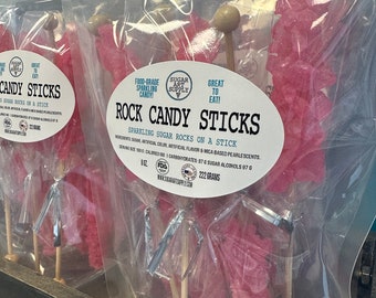 Rock Candy Swizzle Stick Crystals Lollopops Glittering Nuggets for Drinks & Just to Eat