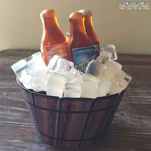 100% essbares Isomalt Zucker Mini Bierflasche Cupcake Kit mit benutzerdefinierten Etiketten