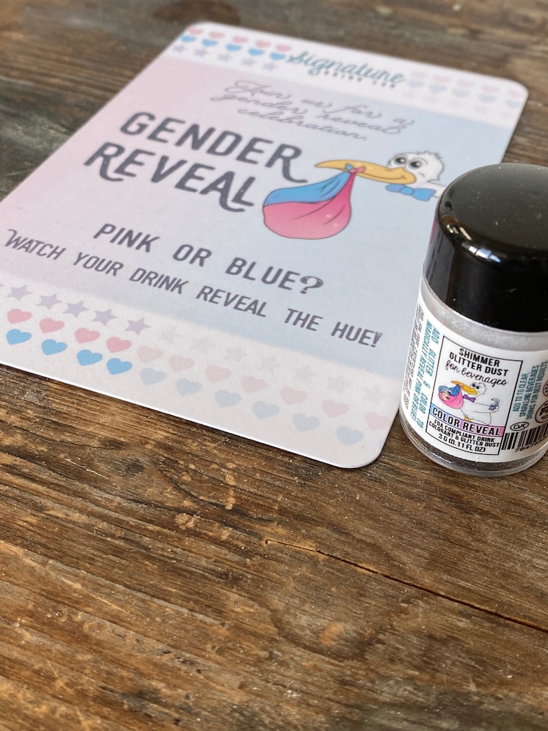 Gender Reveal Glitter Dust™ Drink Pearl Luster Magically Etsy