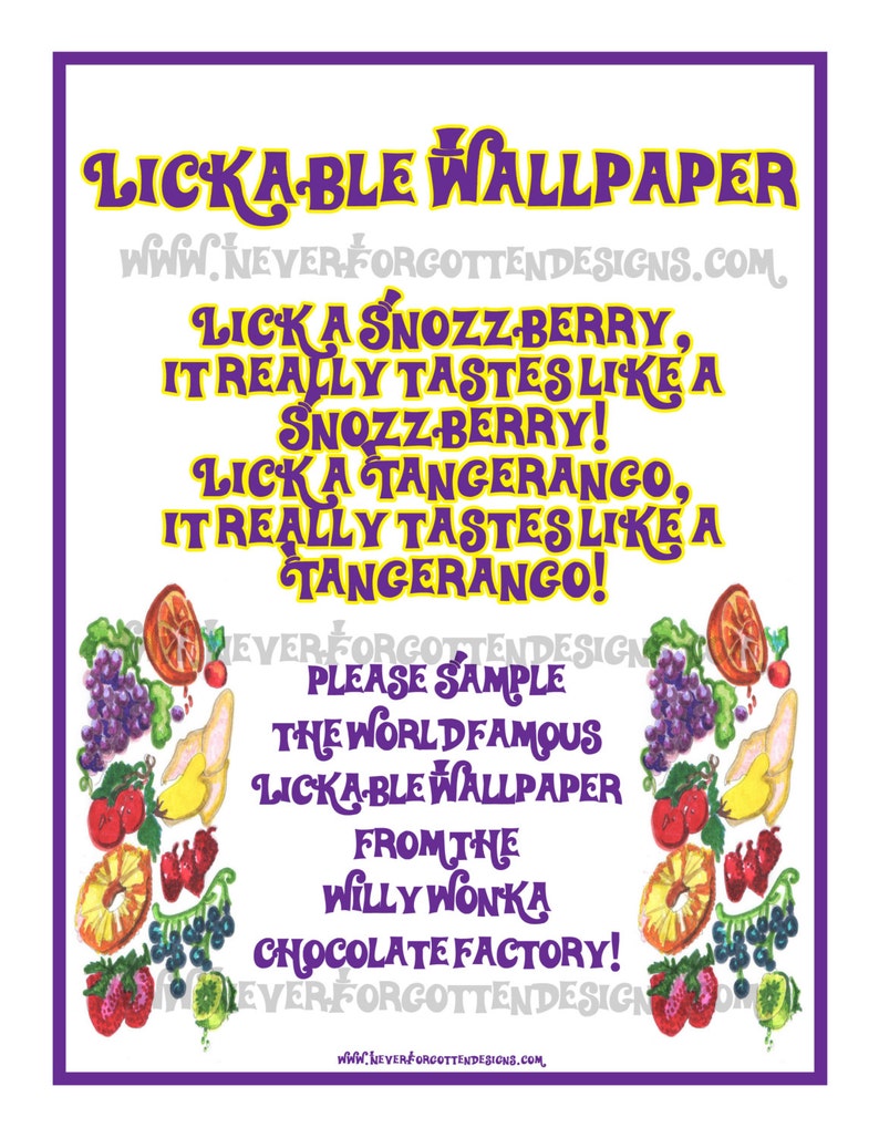 Lickable Wallpaper Sign for a Chocolate Factory Inspired Party image 1