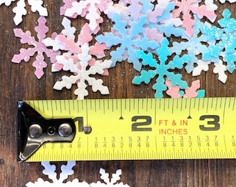 Edible Wafer Paper Snowflakes, Frozen Theme, Edible Glitter (2 Dozen)