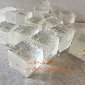 100% EDIBLE Custom Isomalt Sugar 1&quot; Square Ice Cube Cubes for Beer Cooler Bucket Frozen Wine Cakes
