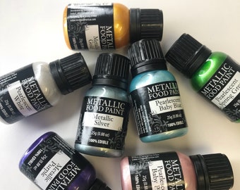 100% Food Grade Rainbow Edible Metallic Paint - In Stock & Ready to Ship