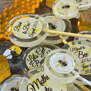 Vintage Bee Honey Hex Themed Lollipops for Bee Party Favors Candy Baby Shower Gender Reveal Bridal Party Maid of Honor Wedding