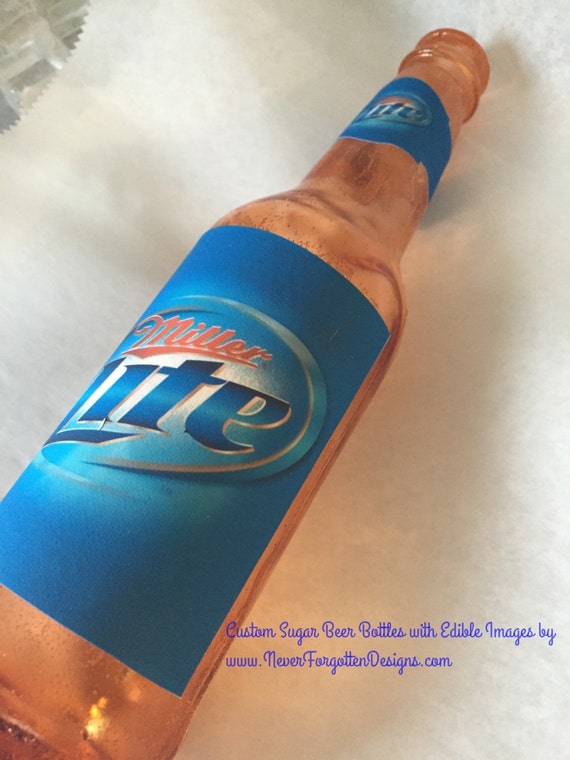 100% EDIBLE Isomalt Sugar 9 Full Size Beer Bottle Bottles for Cakes and  More 