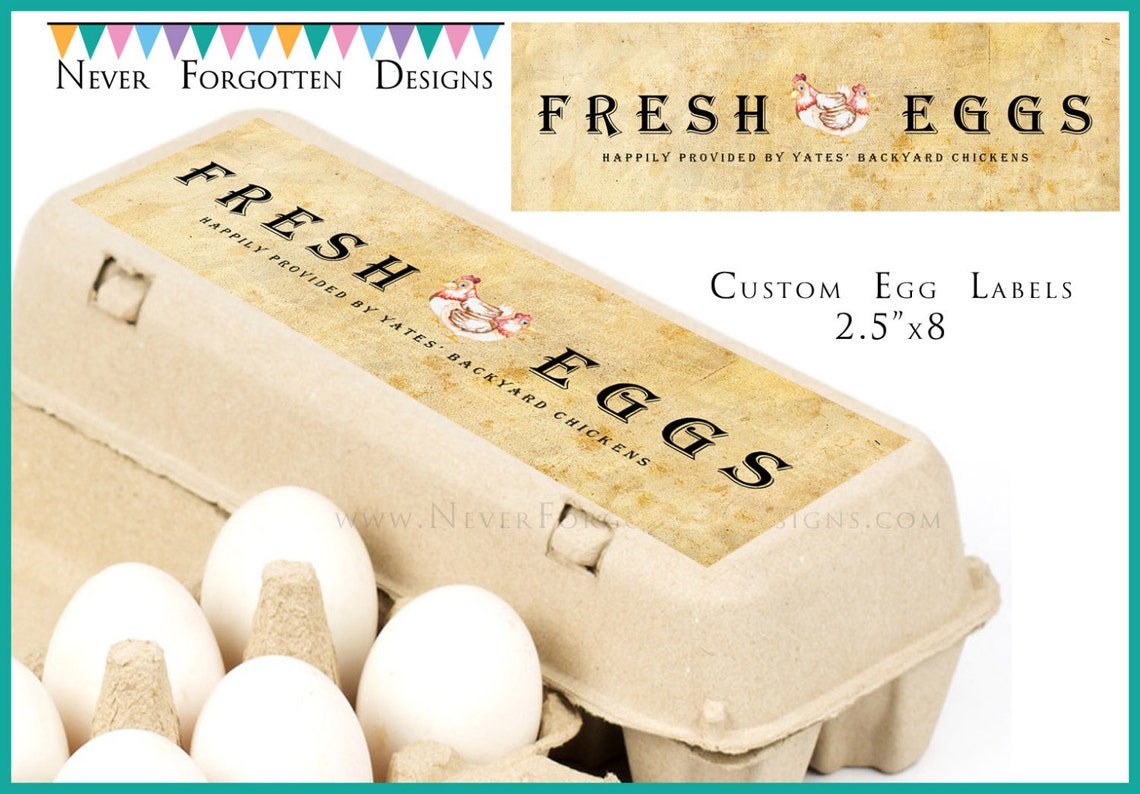 2.5 X 8 Egg Carton Labels Customized Label Etsy