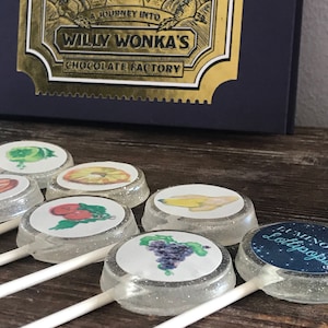 Custom Lickable Wallpaper Hard Candy Sucker Lollipop Party Favors