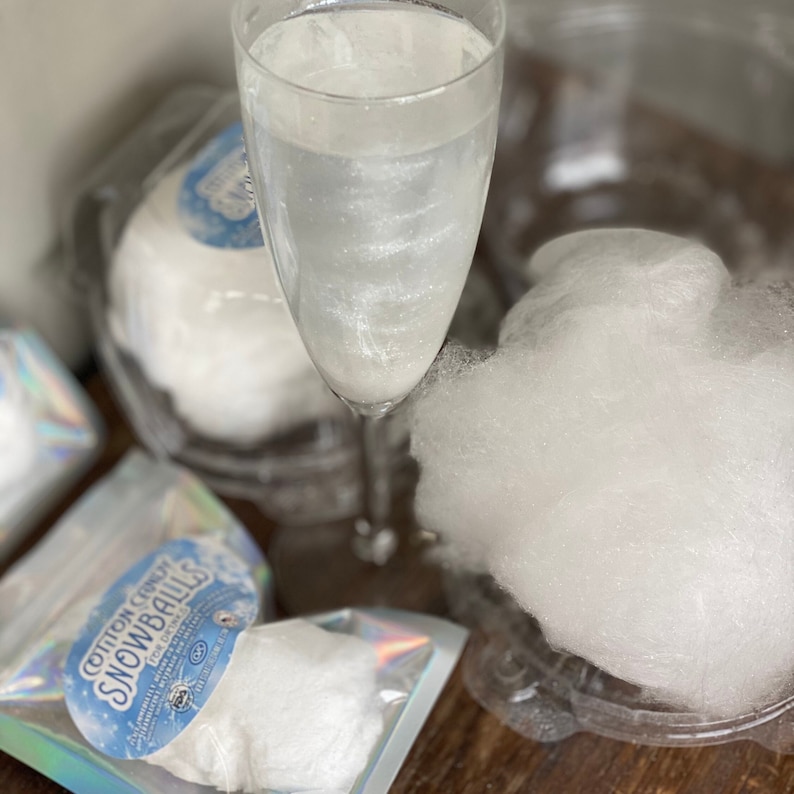 Cotton Candy Snow Ball Glitter Drink Bombs Kosher Individually Packaged Stocking Frozen Party Favor image 1