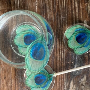 Edible Glitter Peacock Feathers YOU CUT OUT on Edible Wafer Paper for Cookies Cakes Cupcakes Drinks Candy and More Party Wedding Decor