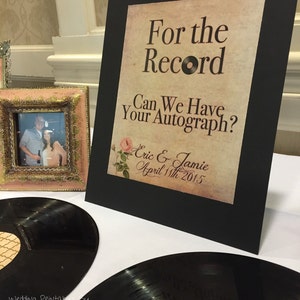 Vintage Aged Music Rose Record Signing Guest Book Sign