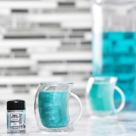 Teal Shimmer Glitter Dust™ Edible Glitter For Drinks, Cocktails, Beer