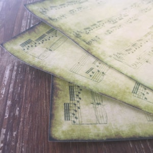 Vintage Aged Edible Music Sheet Images Scales Notes Printed on Wafer Paper with Edible Inks