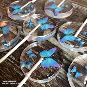 Custom Butterfly Hard Candy Sucker Lollipop Wedding Favors on Wooden Stick image 3