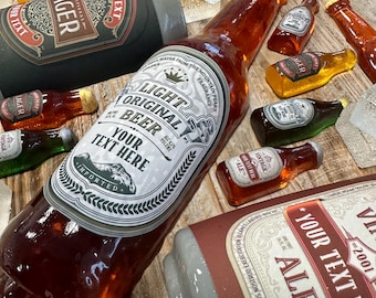 EDIBLE LABELS Custom Beer Bottle Cake Labels for Chocolate or Sugar Glass Beer Bottles