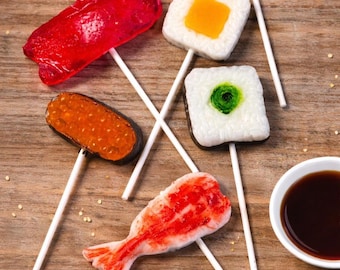 Piruleta de sushi de caramelo duro para amantes del sushi de caramelo japonés