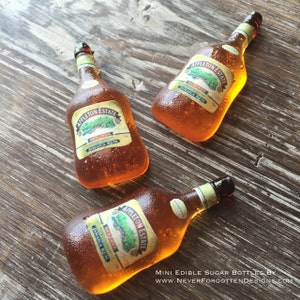 100% Edible Isomalt Mini Rum Appleton Estate Styled Bottle Cupcake Topper with Custom Edible Labels