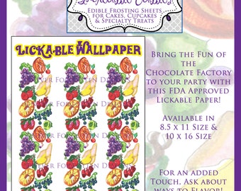 Exclusive 8x10 Lickable Wallpaper Design for a Chocolate Factory Inspired Party
