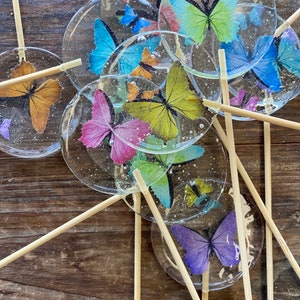 Custom Butterfly Hard Candy Sucker Lollipop Wedding Favors on Wooden Stick image 4