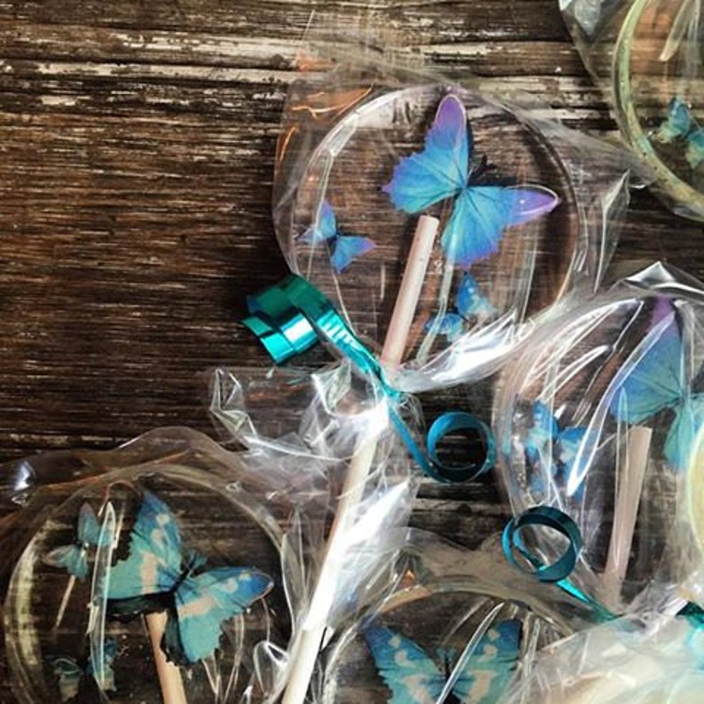 Custom Butterfly Hard Candy Sucker Lollipop Wedding Favors Etsy