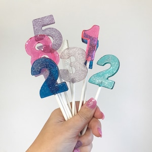 Doces duros número pirulito bolo cupcake topper lembrancinhas em dúzias