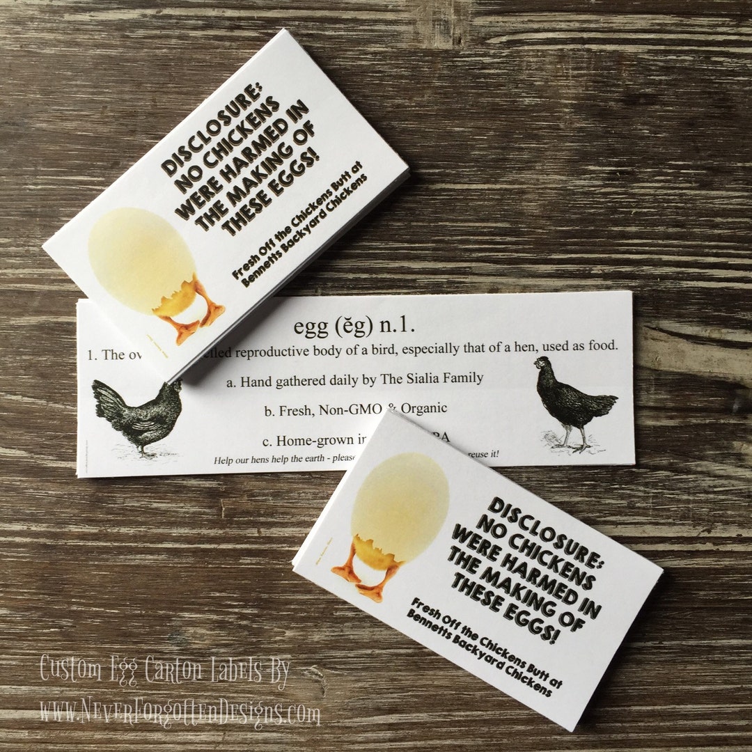 Custom Egg Carton Labels, Customized Label Perfect for Chicken Coop for ...