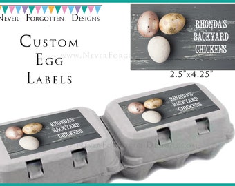 Custom Egg Carton Labels Customized Label Perfect for Chicken | Etsy