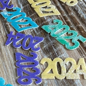 Edible Glitter Infused Graduation New Years Year 2024 2025 2026 Party Sprinkle Decoration for Cupcakes Drinks Cakes and More
