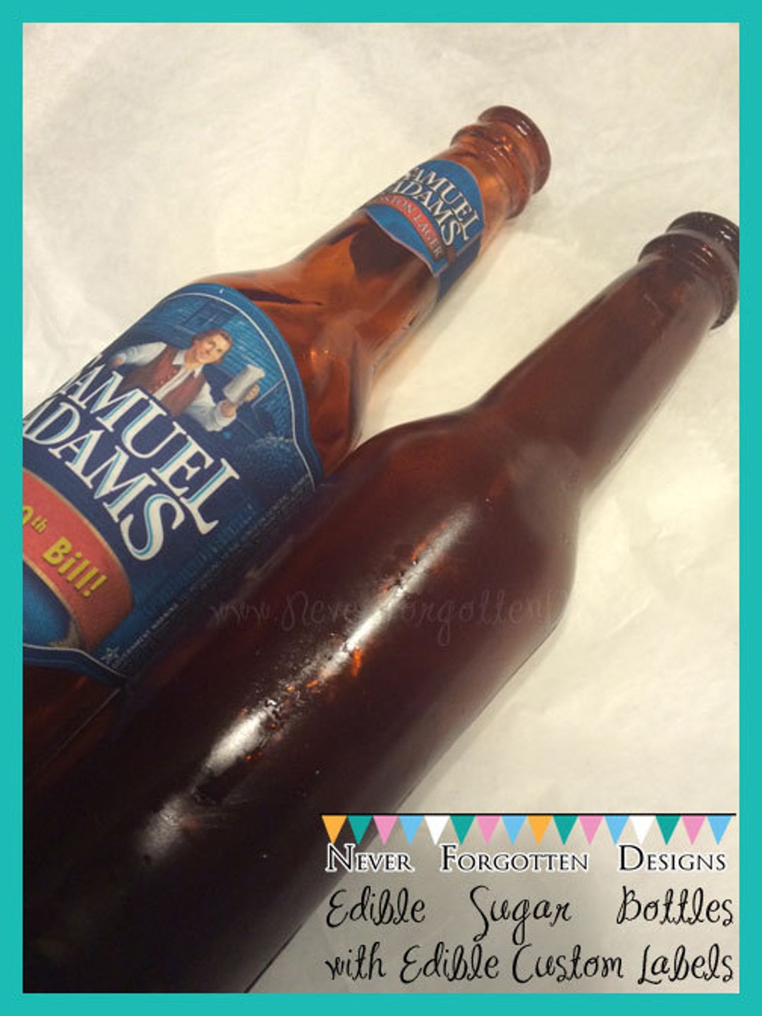 100 EDIBLE Isomalt Sugar 9 Full Size Beer Bottle Bottles for Cakes and