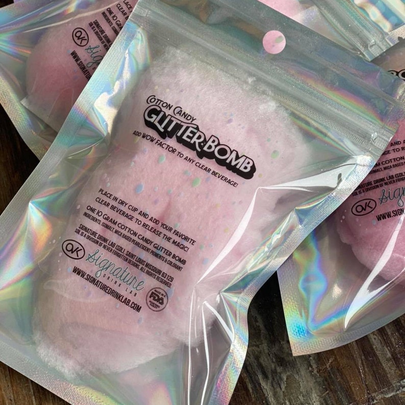 Color Reveal Cotton Candy Glitter Drink Bombs Kosher FDA Etsy