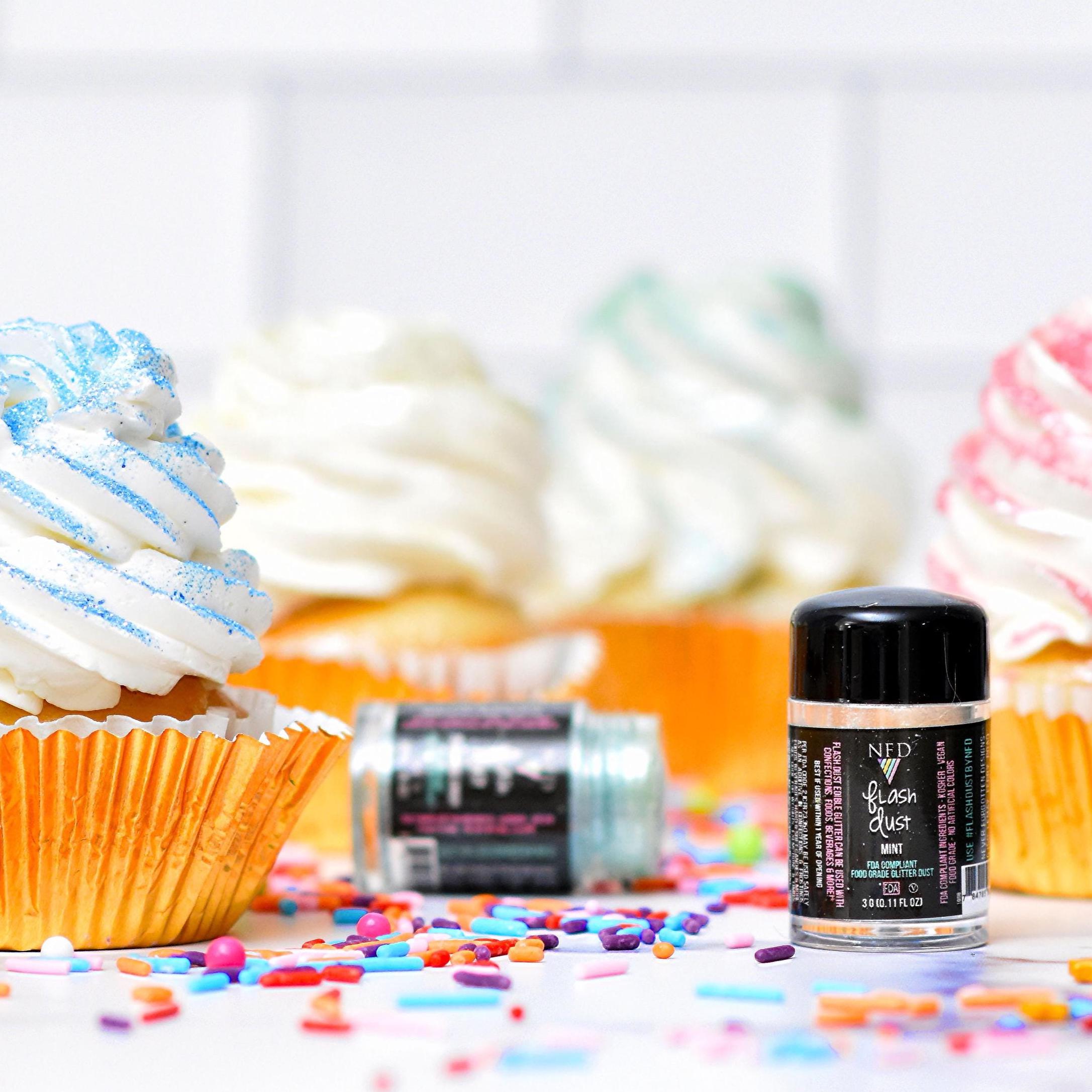 Edible Glitter Sampler - Natural Color Flash Dust for Cakes, Drinks & Cocktails - Food Grade Variety Set (16 Colors)