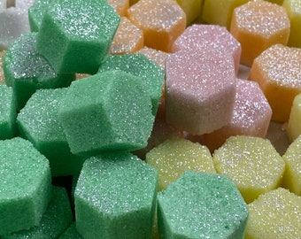Custom Color / Flavor Shimmering Sugar Hex Drink Drops Flavored Sugar Cubes for Mocktails, Summer Drinks Coffee Tea Hot Chocolate