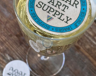 Edible Drinkable Image Photo Logo Drinks Toppers 2 Dozen 24 Per Set Wedding Drink Topper
