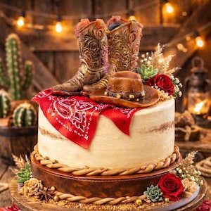 Edible Cowboy Boot Cake Toppers, Hard Candy Isomalt Decorations, Western Cowgirl Birthday, Rodeo Party, Country Wedding