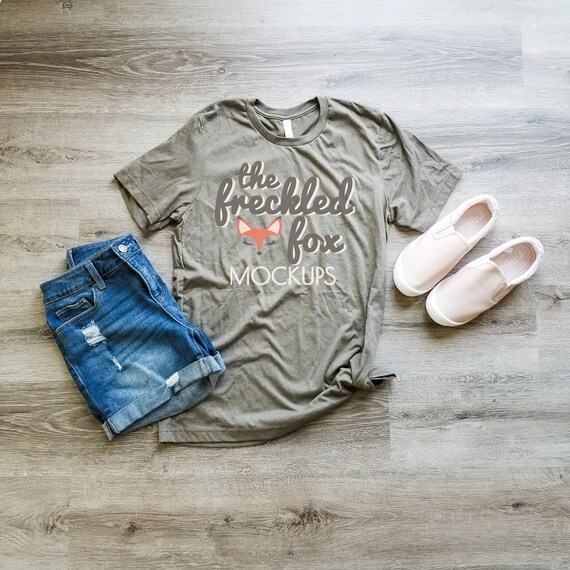 bella canvas heather olive