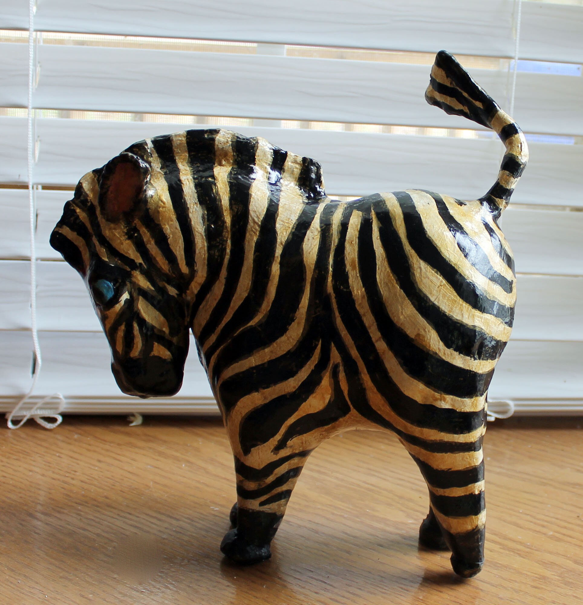 Paper Mache Clay Zebra Sculpture Zander Etsy