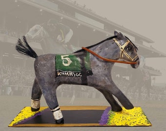 Knicks Go Wins the Breeders' Cup Classic 2021 - Paper Mache Clay Racehorse Sculpture