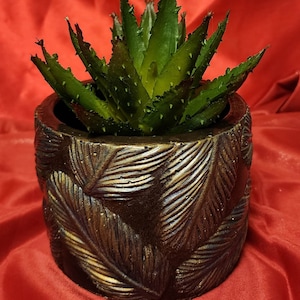 3.5 inch Concrete Feather Planter