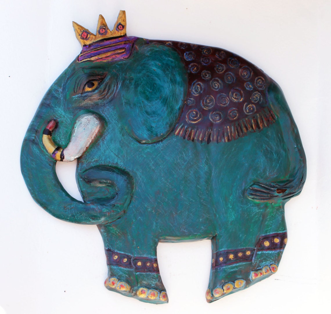 Kandula the Elephant Ceramic Wall Decor - Etsy