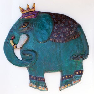 Kandula the Elephant - ceramic wall decor