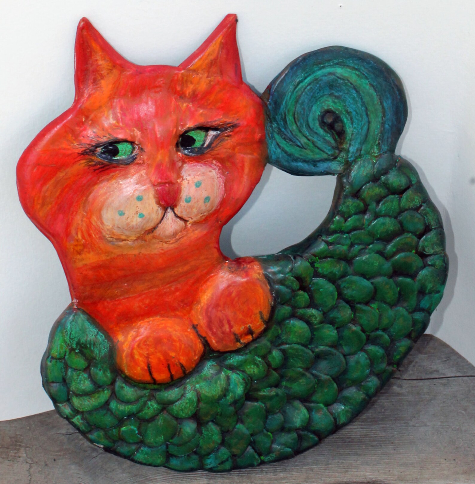 Catfish OOAK Ceramic Cat Wall Decor Etsy