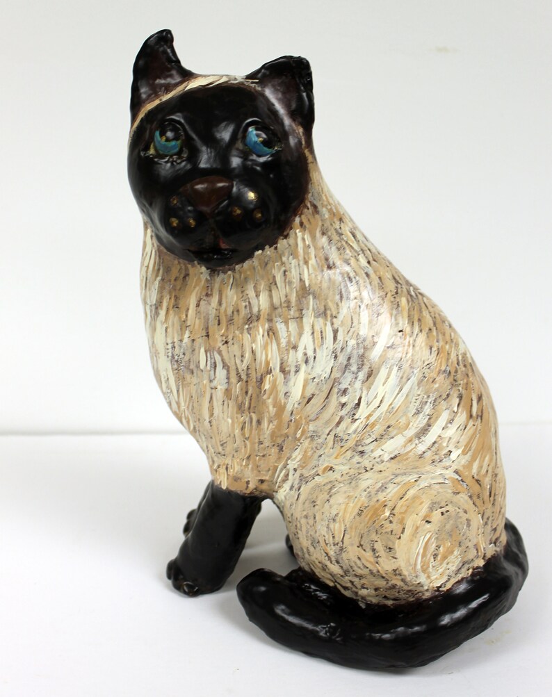 Scultura Di Carta Pesta Gatto Dellargilla Bandito Il Etsy