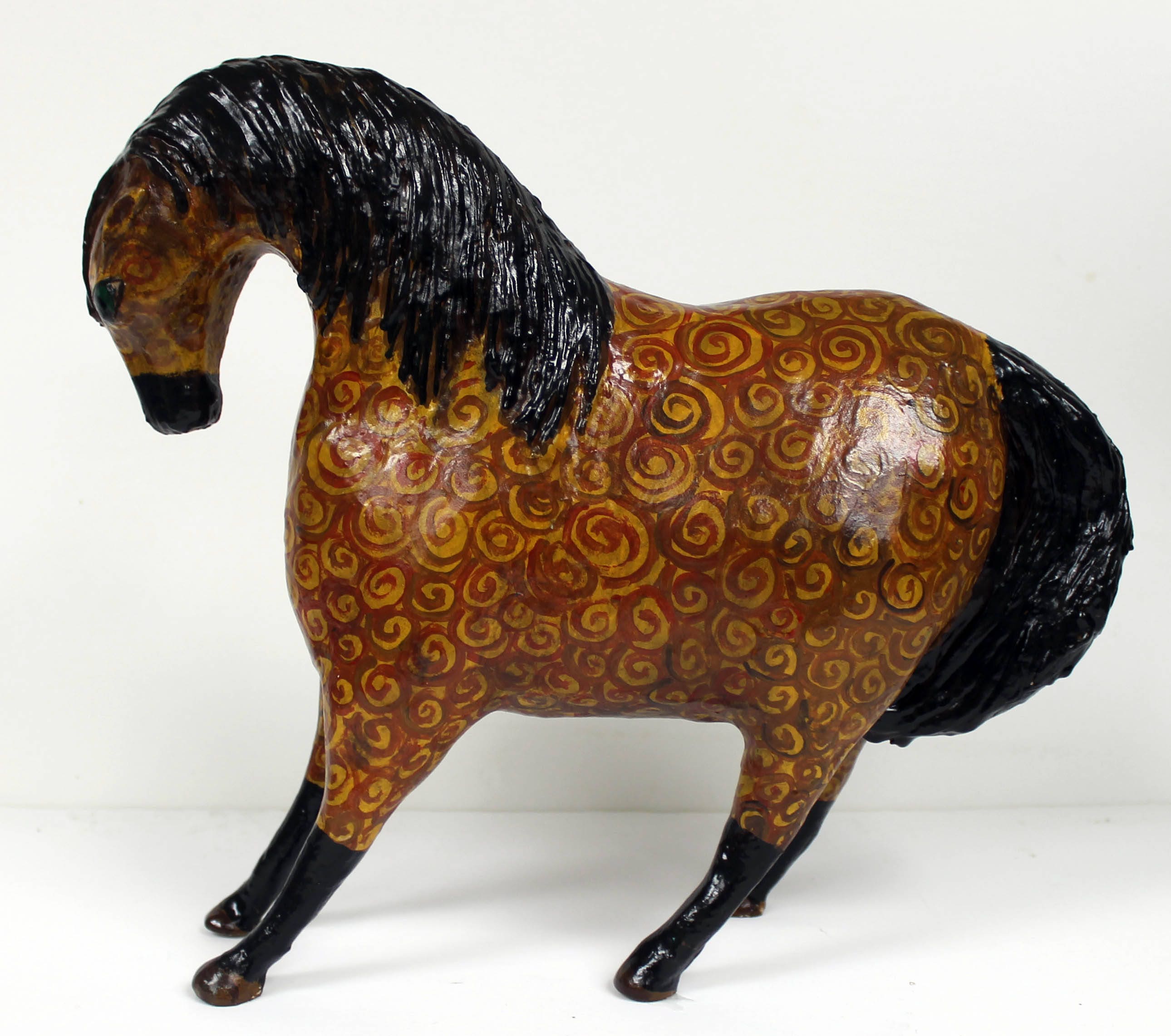 Whimsical Paper Mache Horse Sculpture Zaci Etsy